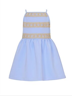 Lilly Pulitzer Girls Elize Fit & Flare Dress Blue Periwinkle